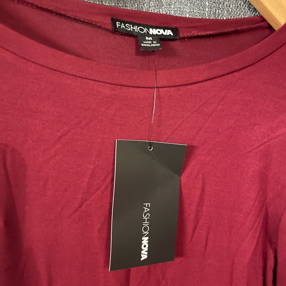 Fashion Nova Wine Red Bodysuit - Picture 3 of 4